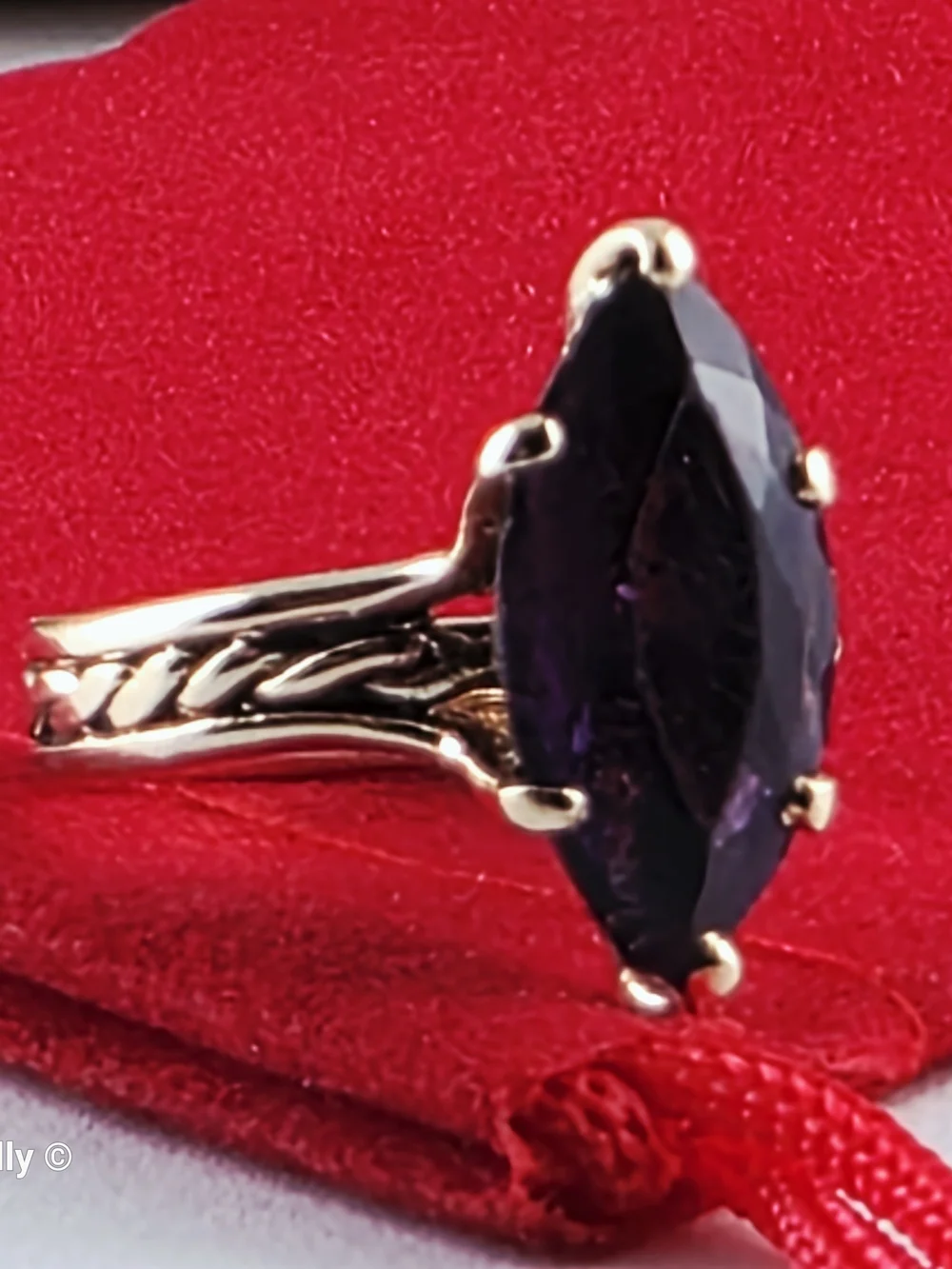 Vintage 14K Yellow Gold Purple Amethyst Pinky Ring Size 3.25 - Solid Gold! 👌🎁